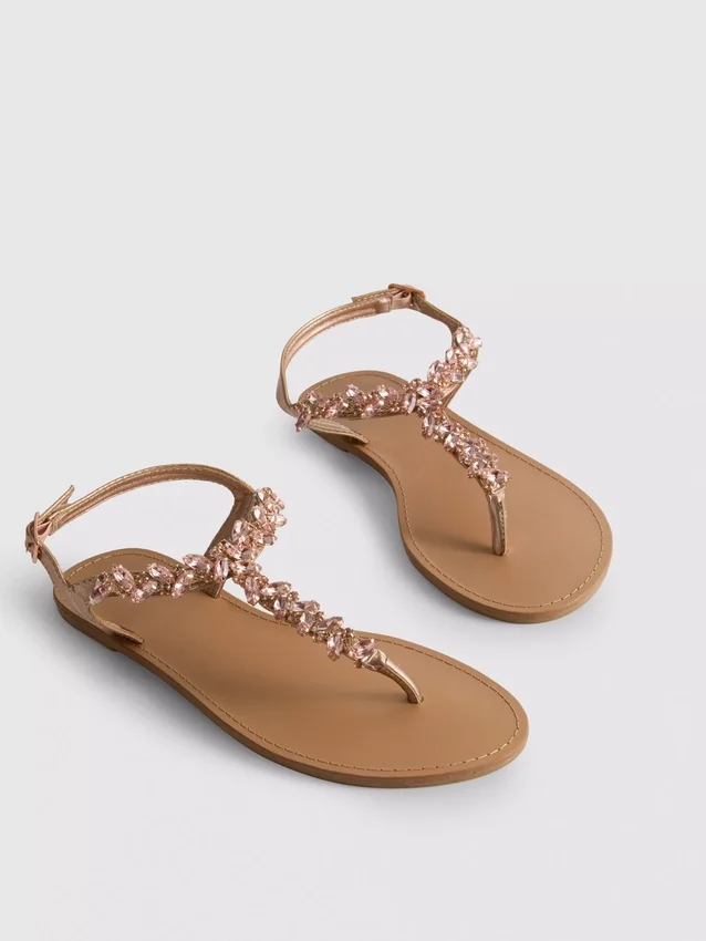 Embellished thong sandals