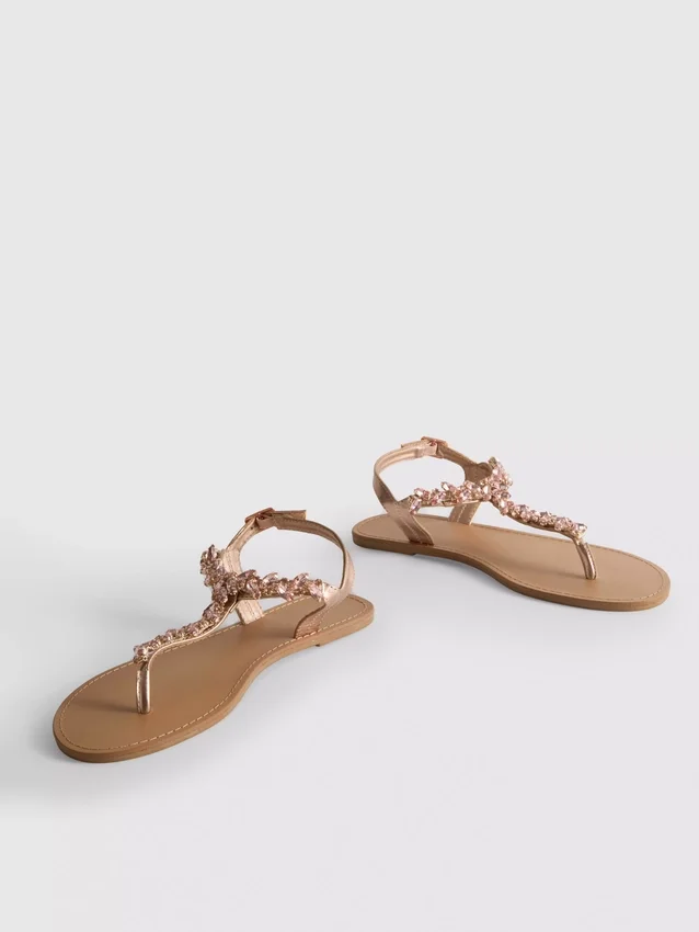 Embellished thong sandals