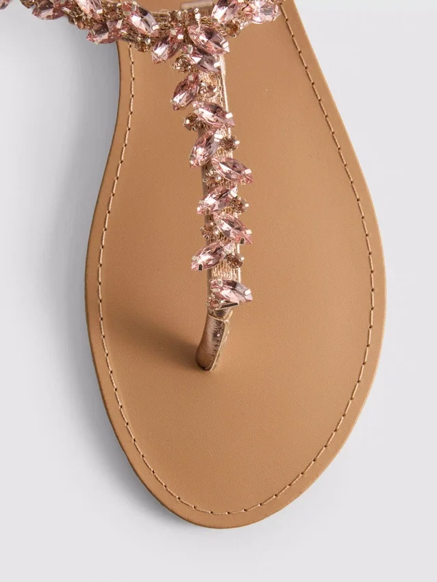 Embellished thong sandals