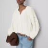 Embroidered balloon-sleeve blouse