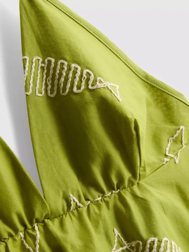 Embroidered fish mini dress