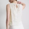 Embroidered floral tie tank top