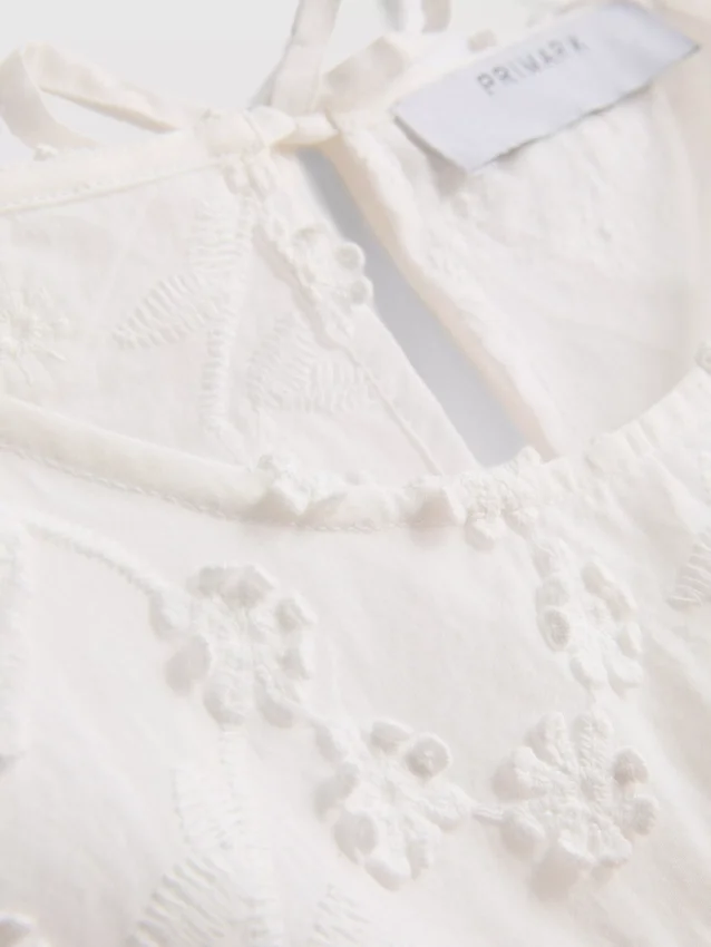 Embroidered floral tie tank top