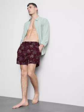 Embroidered palm tree swimming shorts