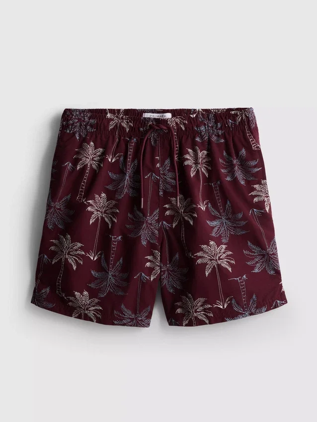 Embroidered palm tree swimming shorts