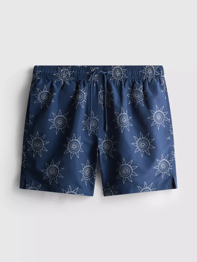 Embroidered sun swimming shorts