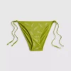 Embroidered tie side bikini bottoms