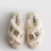 Faux fur bridal cross strap mule slippers