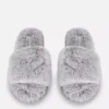 Faux fur slippers