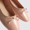 Faux leather ballerina bow flats