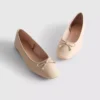 Faux leather ballerina flats