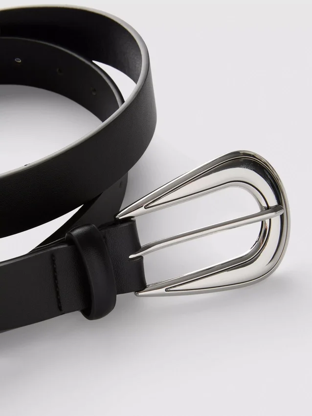 Faux leather belt