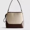 Faux leather bucket bag
