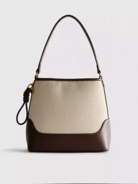 Faux leather bucket bag