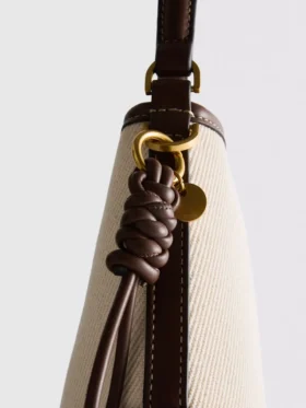 Faux leather bucket bag