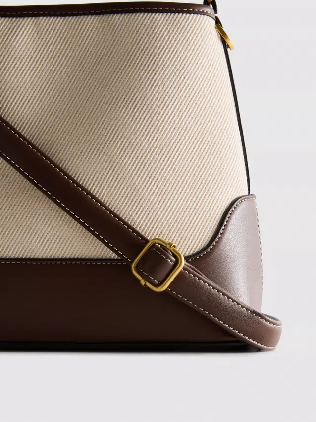 Faux leather bucket bag