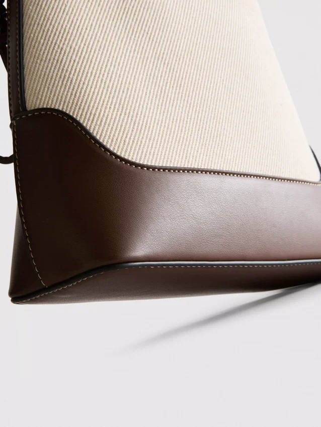 Faux leather bucket bag