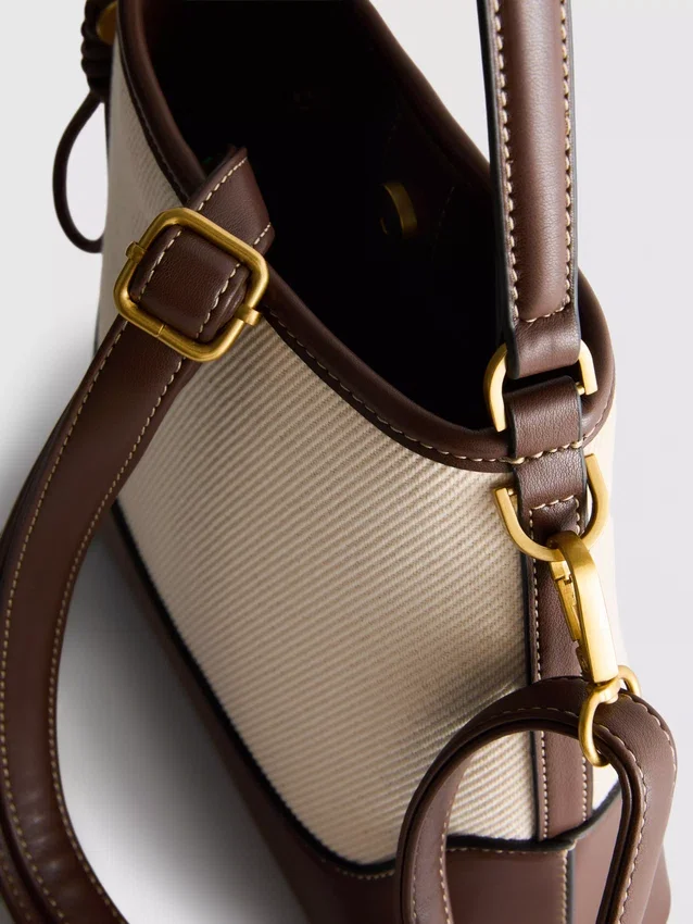 Faux leather bucket bag