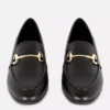 Faux leather buckle loafers