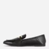 Faux leather buckle loafers