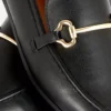 Faux leather buckle loafers
