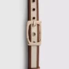 Faux leather canvas buckle belt