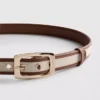 Faux leather canvas buckle belt