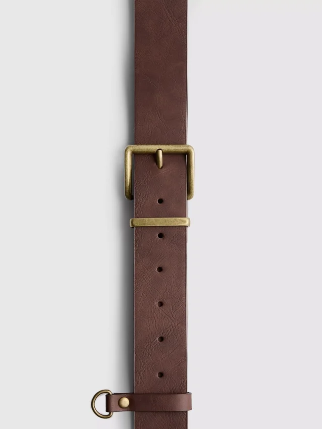 Faux leather jean belt