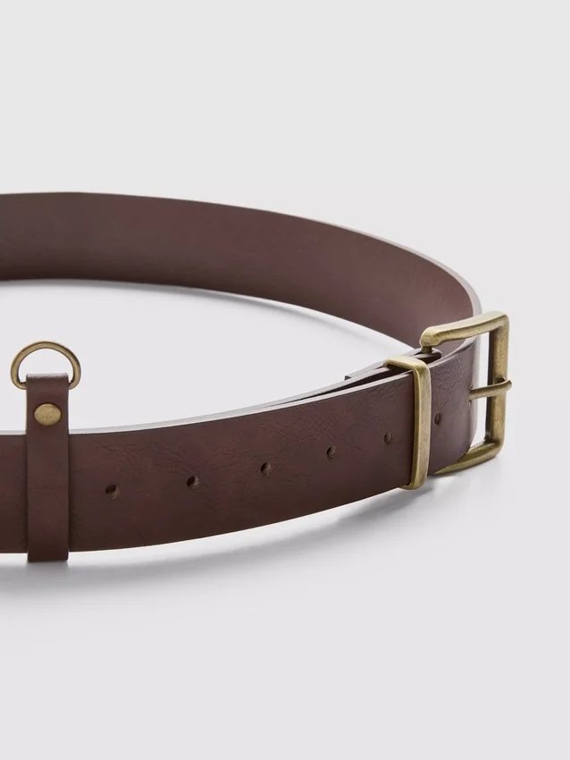 Faux leather jean belt