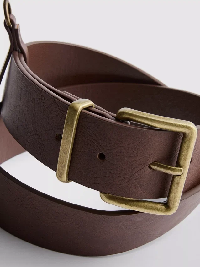 Faux leather jean belt
