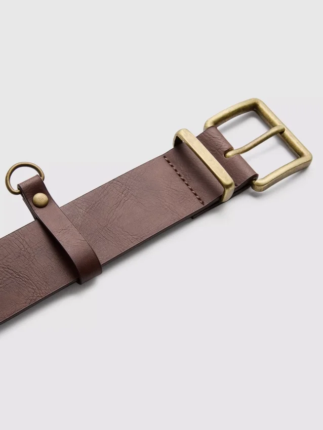 Faux leather jean belt
