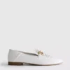Faux leather laser-cut snaffle-bit loafers