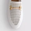 Faux leather laser-cut snaffle-bit loafers