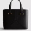 Faux leather mini tote bag