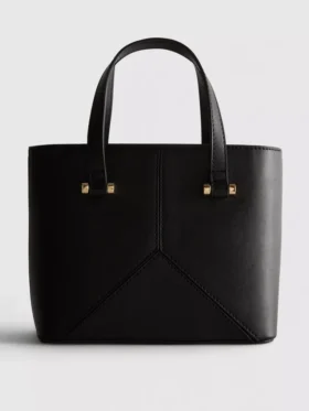 Faux leather mini tote bag