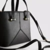 Faux leather mini tote bag