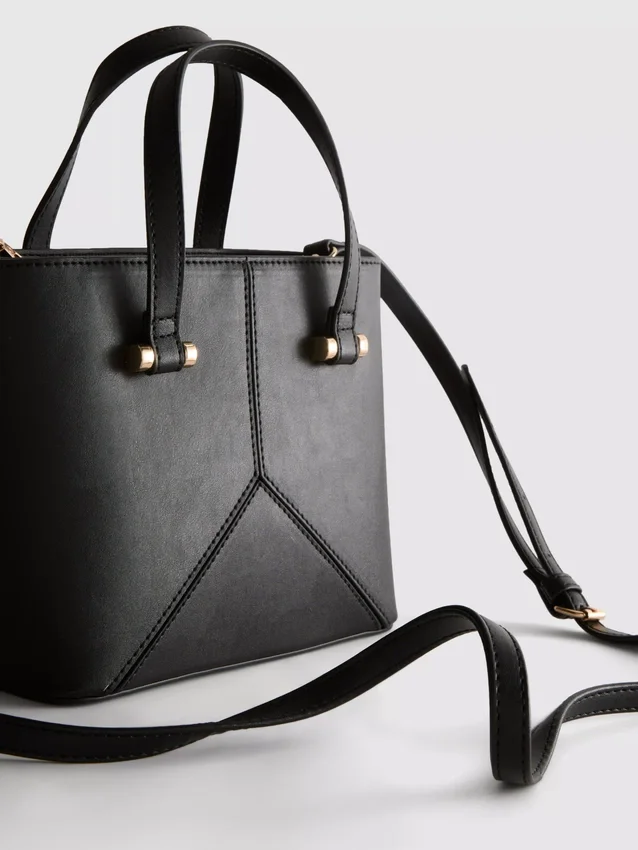 Faux leather mini tote bag