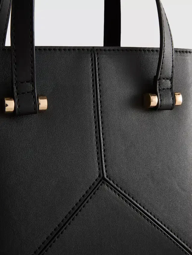 Faux leather mini tote bag