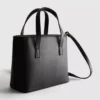 Faux leather mini tote bag