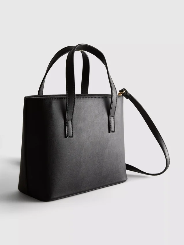 Faux leather mini tote bag