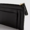 Faux leather quilted initial card holder