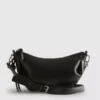Faux leather sling crossbody bag