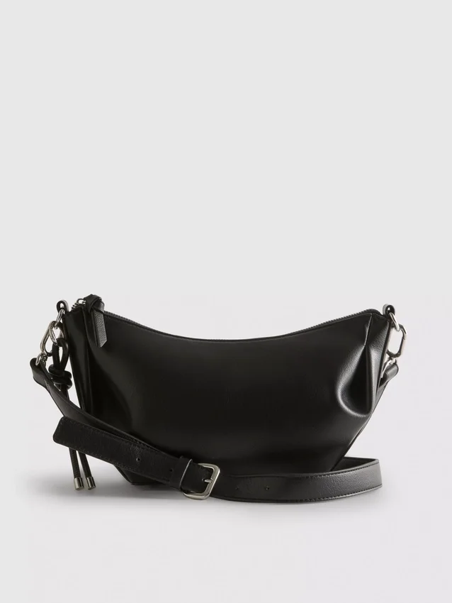 Faux leather sling crossbody bag