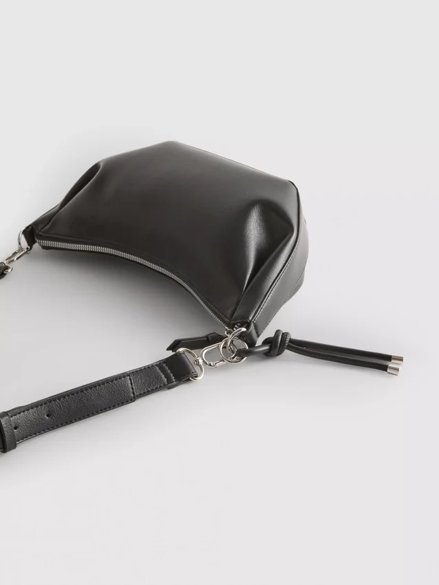 Faux leather sling crossbody bag
