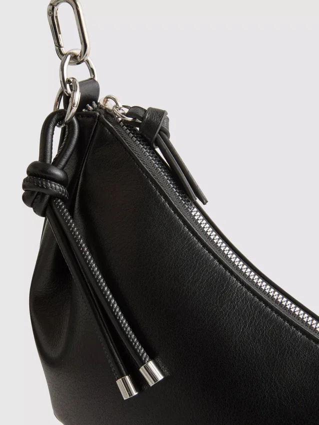 Faux leather sling crossbody bag