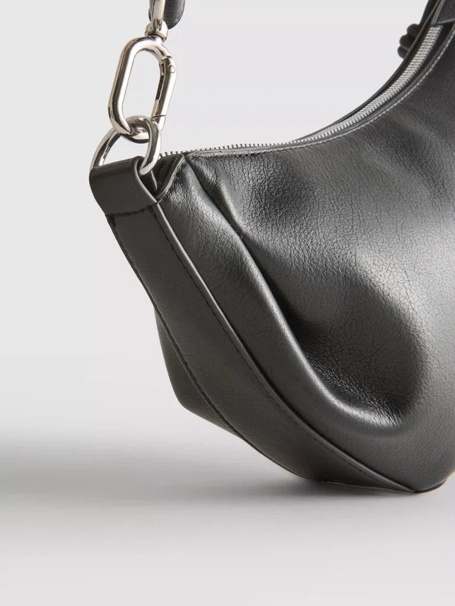 Faux leather sling crossbody bag
