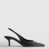 Faux leather slingback heels