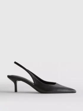 Faux leather slingback heels