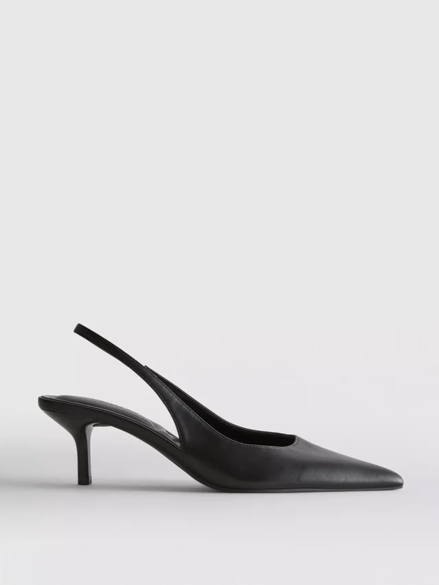 Faux leather slingback heels