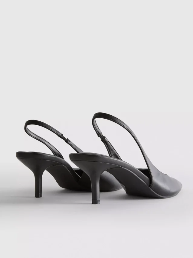 Faux leather slingback heels
